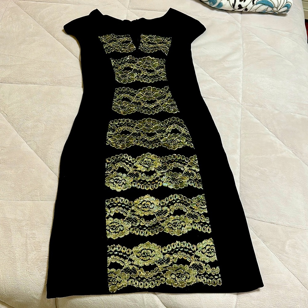 Black and gold dress